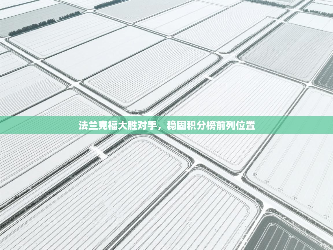 开云体育新人指引-法兰克福大胜对手，稳固积分榜前列位置